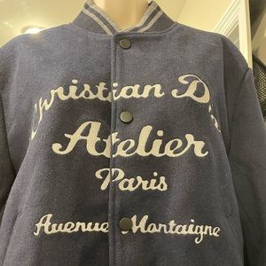 NWT authentic Christian Dior varsity jacket. Size M dark blue